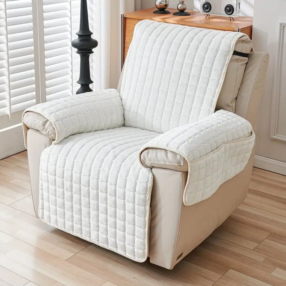 Recliner Cover with Plush Texture and Protective Arm Covers