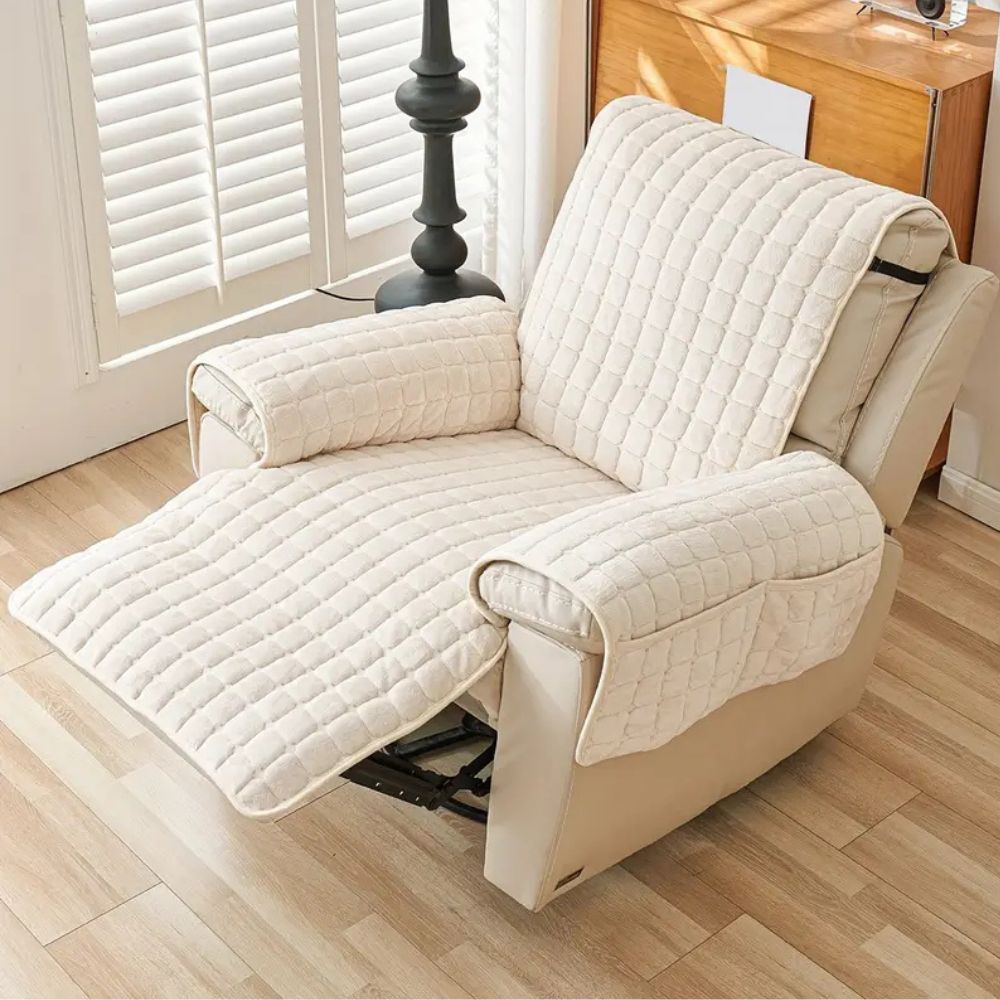 Recliner Cover with Plush Texture and Protective Arm Covers