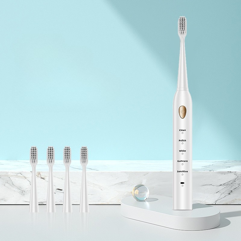 Rechargeable Electric Toothbrush with Multiple Brush Heads
