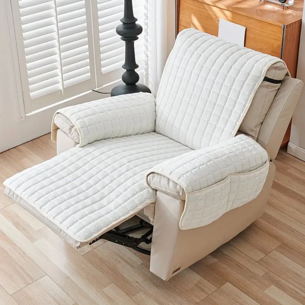 Recliner Cover with Plush Texture and Protective Arm Covers