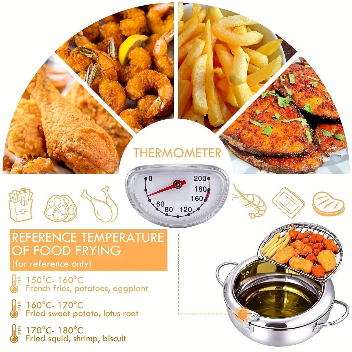 Stainless Steel Deep Fryer with Temperature Control