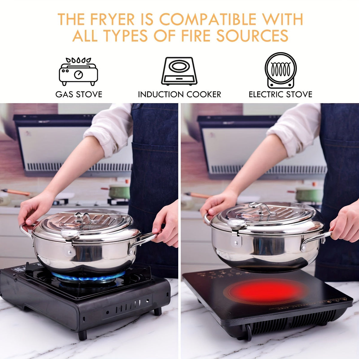 Stainless Steel Deep Fryer with Temperature Control
