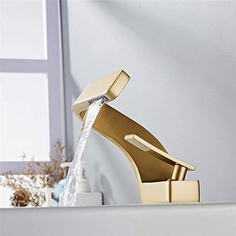 Hot and Cold Curved Faucet - Deck Mounted Waterfall