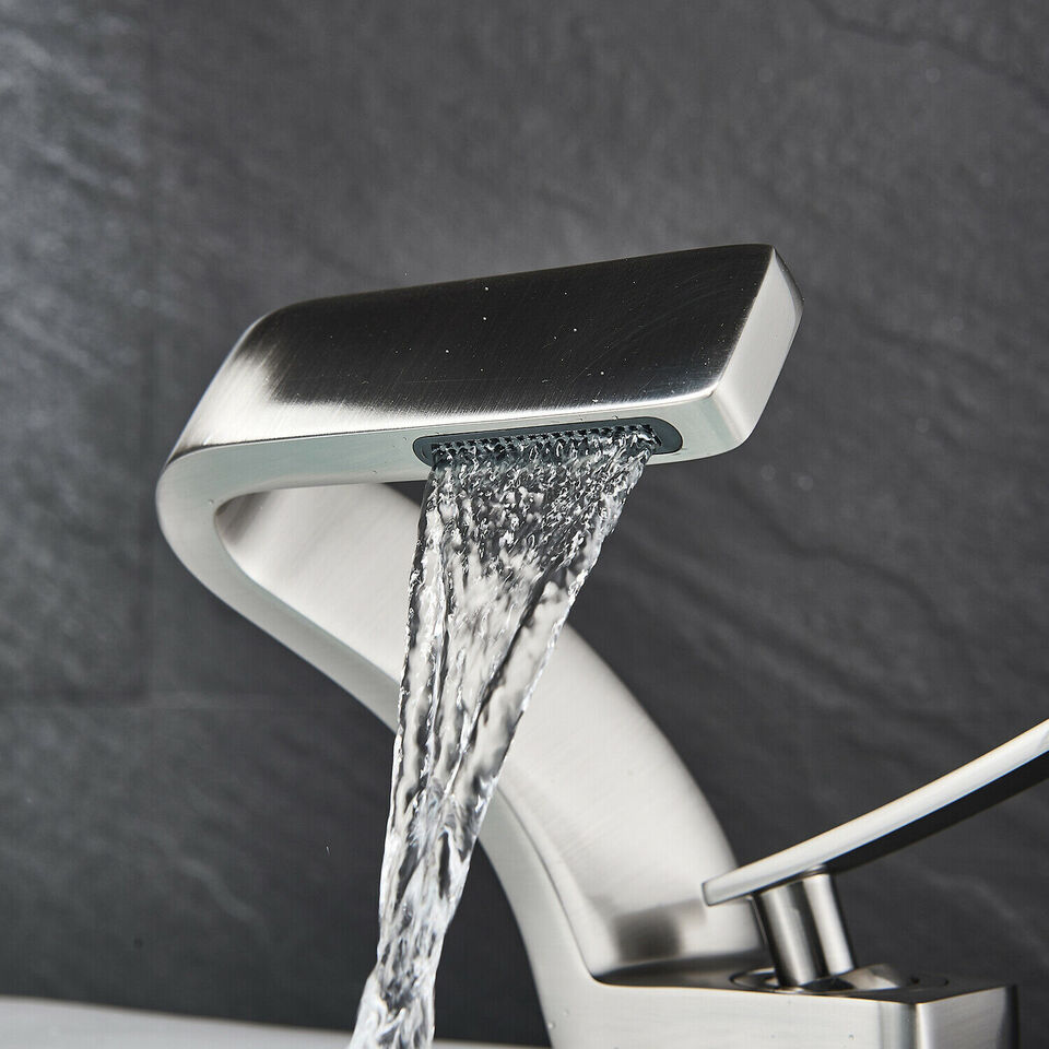 Hot and Cold Curved Faucet - Deck Mounted Waterfall