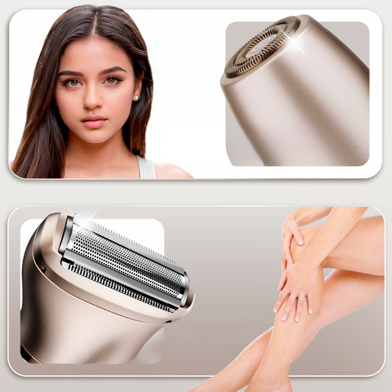 Electric Lady Shaver with Dual-Head Wet and Dry Use