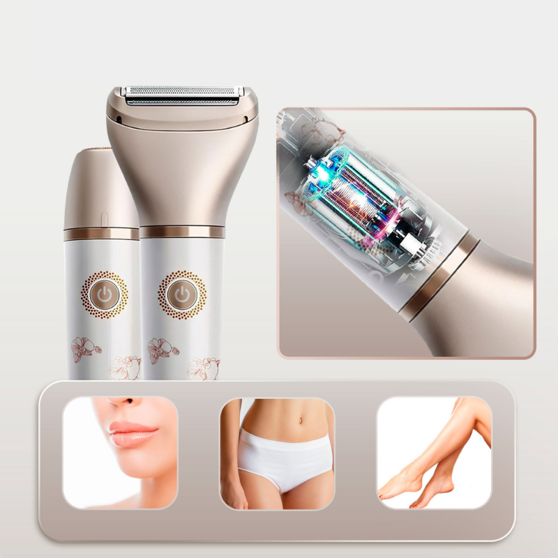 Electric Lady Shaver with Dual-Head Wet and Dry Use