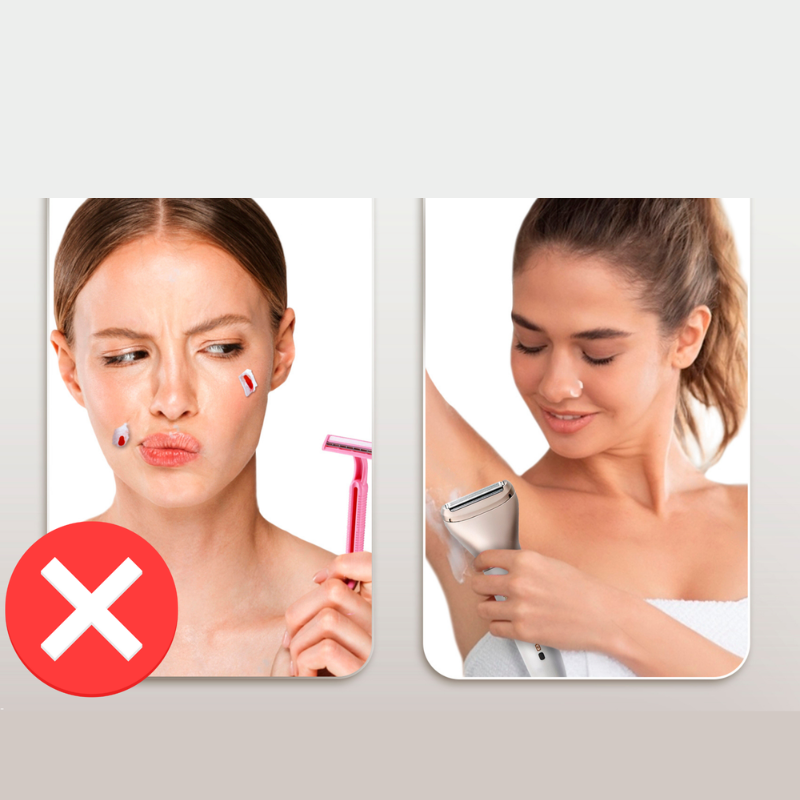 Electric Lady Shaver with Dual-Head Wet and Dry Use