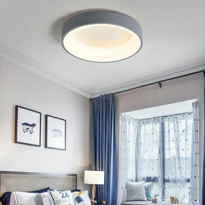 Round Scandinavian LED Ceiling Light with Modern Finish