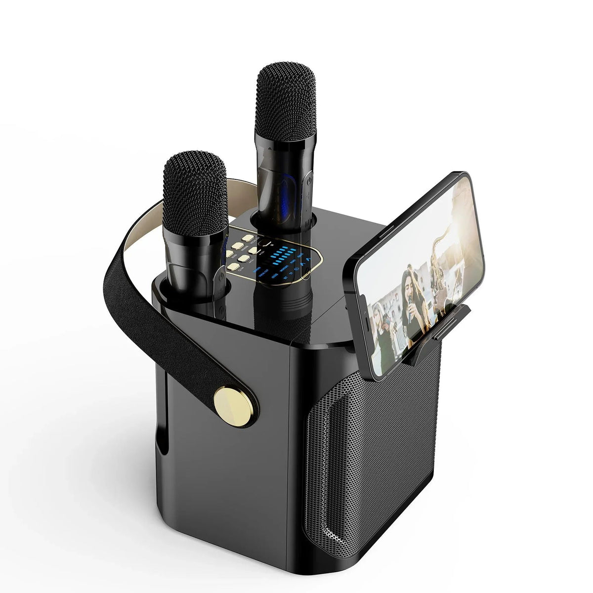 Portable Karaoke Bluetooth Speaker with Dual Microphones