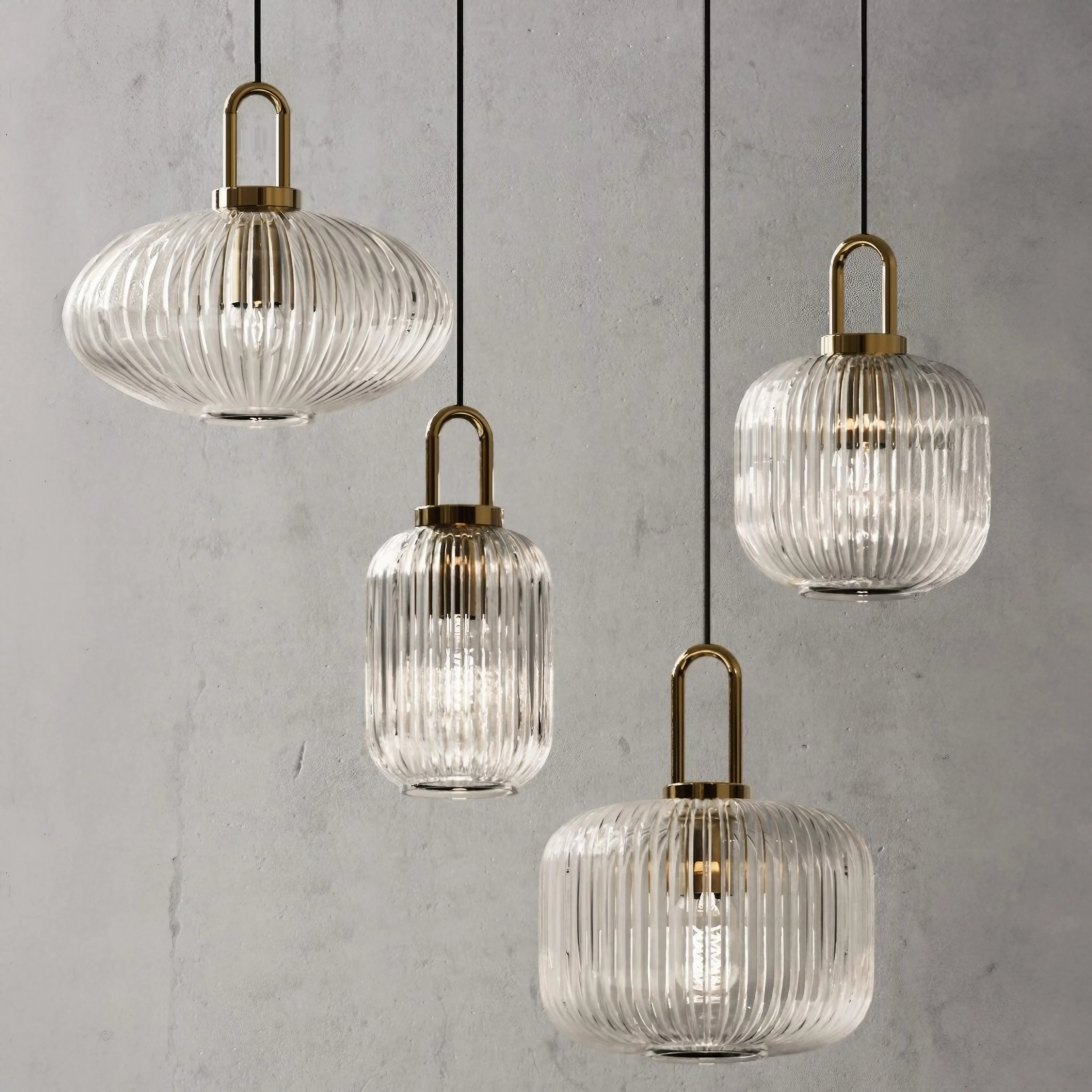 Nordic Clear Glass Pendant Lights for Dining Room