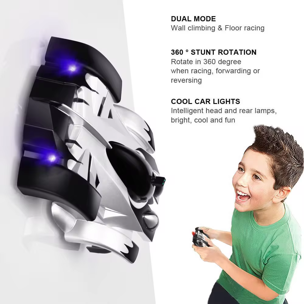 RC Wall-Climbing Stunt Car Toy with Remote Control