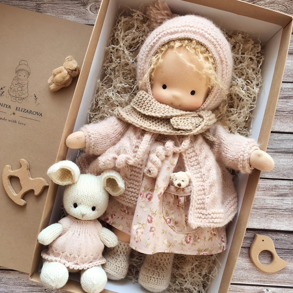 Handmade Waldorf Cuddly Doll for Kids