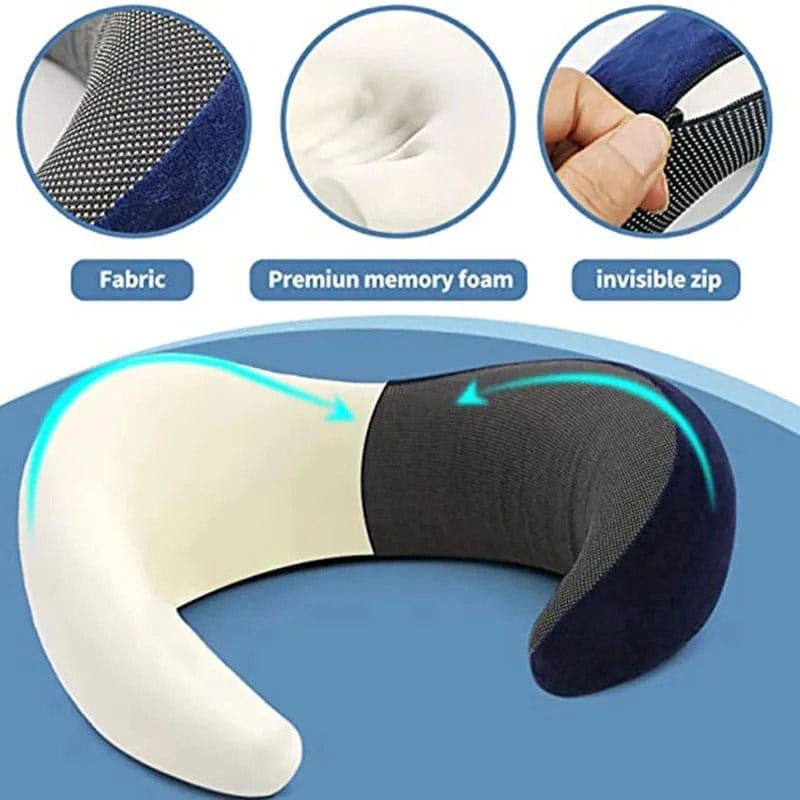 360 Degree Memory Foam Neck Pillow for Travel Comfort