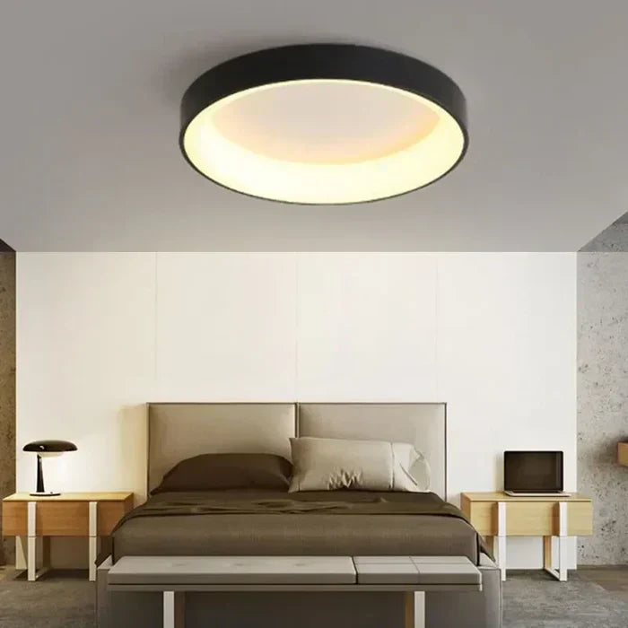 Round Scandinavian LED Ceiling Light with Modern Finish