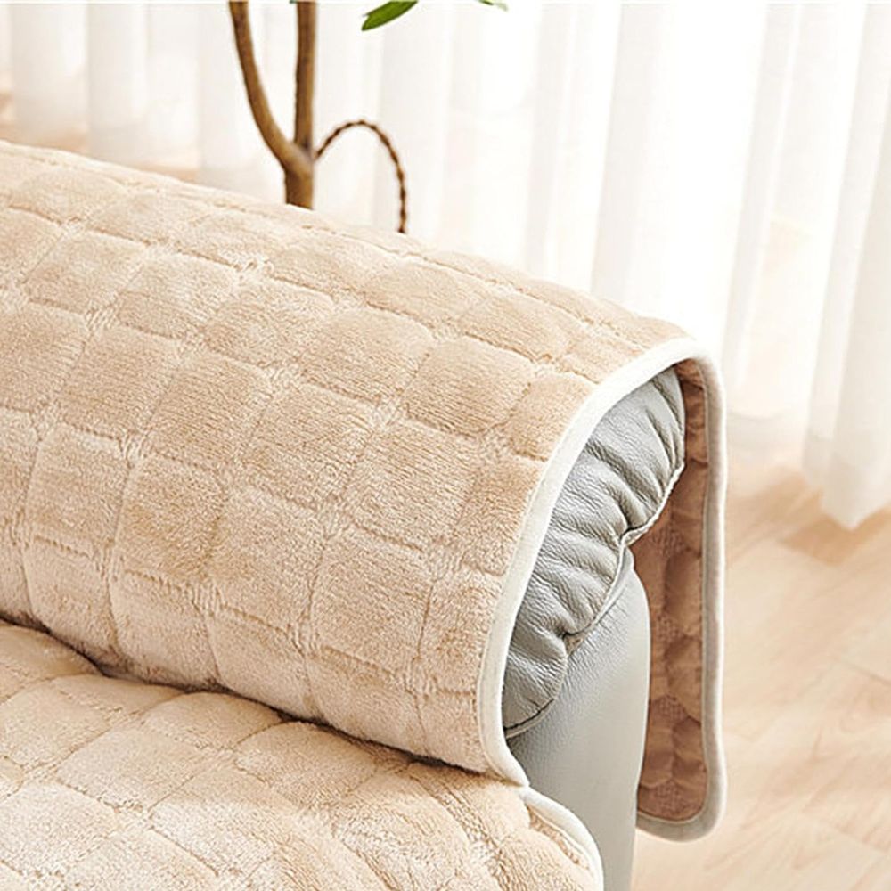Recliner Cover with Plush Texture and Protective Arm Covers