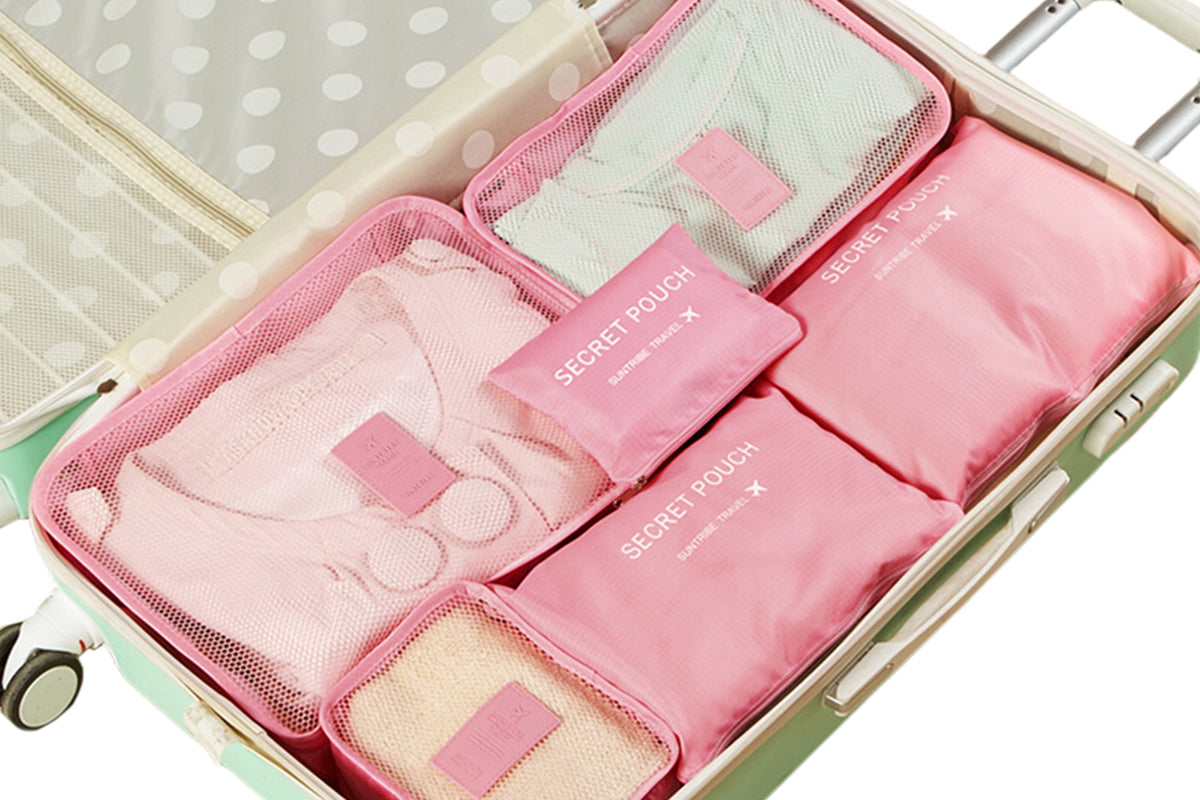 Six Piece Travel Storage Bags Set for Organized Luggage Packing
