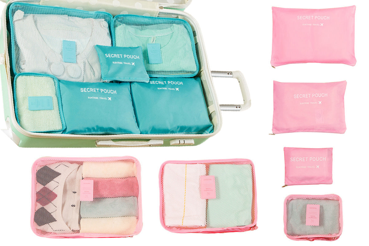 Six Piece Travel Storage Bags Set for Organized Luggage Packing