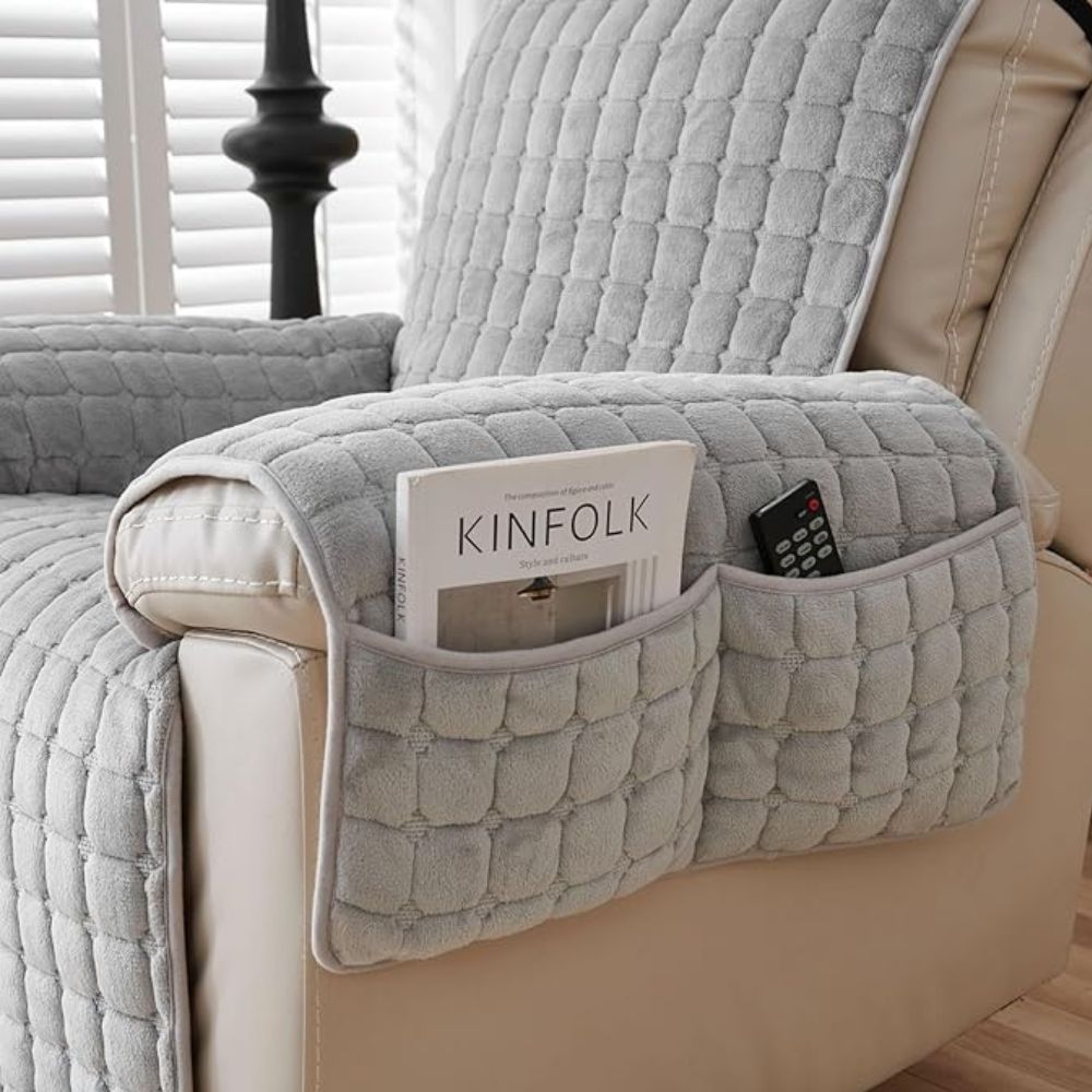Recliner Cover with Plush Texture and Protective Arm Covers
