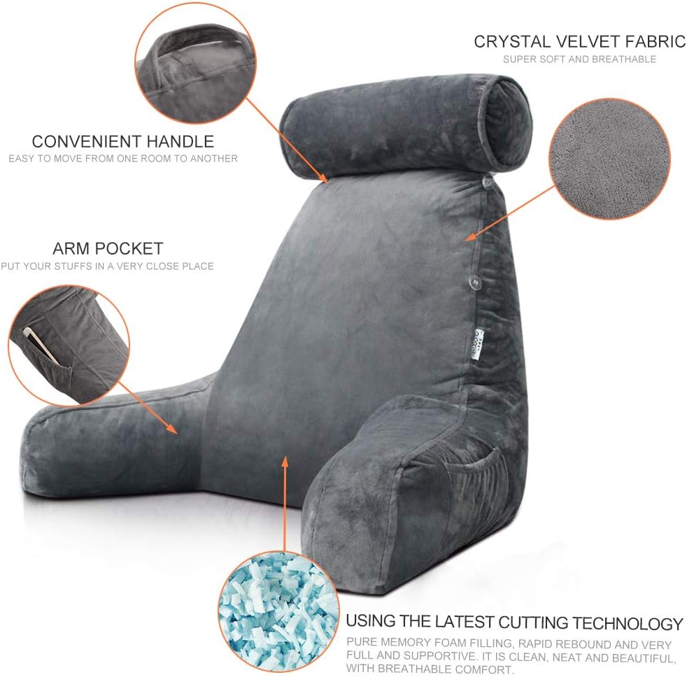 Reading Bed Pillow with Arm Support