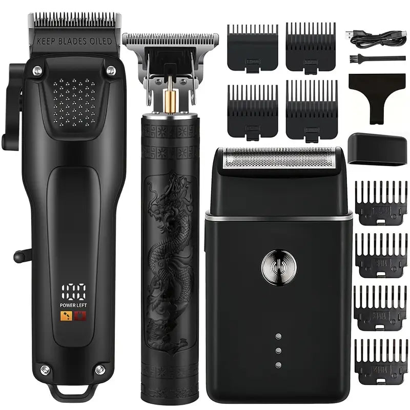Professional Hair and Beard Grooming Kit with LED Display