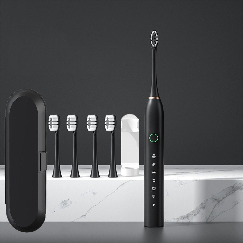 Rechargeable Electric Toothbrush with Multiple Brush Heads