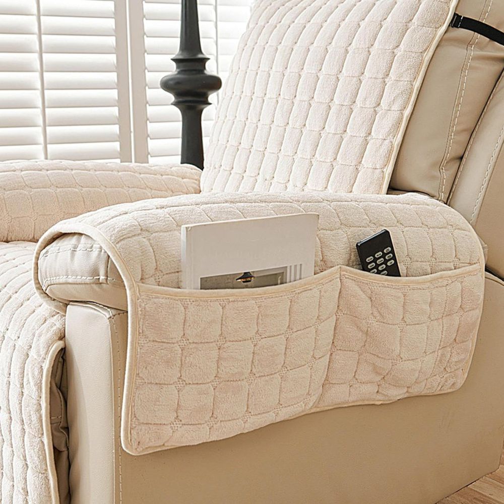 Recliner Cover with Plush Texture and Protective Arm Covers