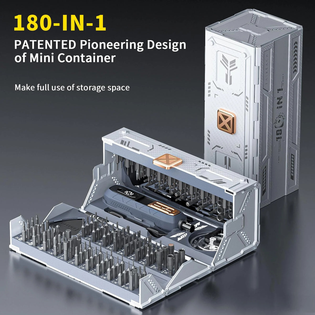 181-Piece Electric Screwdriver Set with Rechargeable Battery