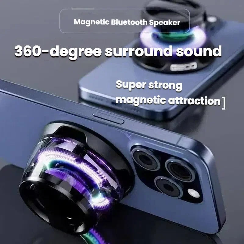 Portable Magnetic Bluetooth Speaker with Deep Bass and RGB