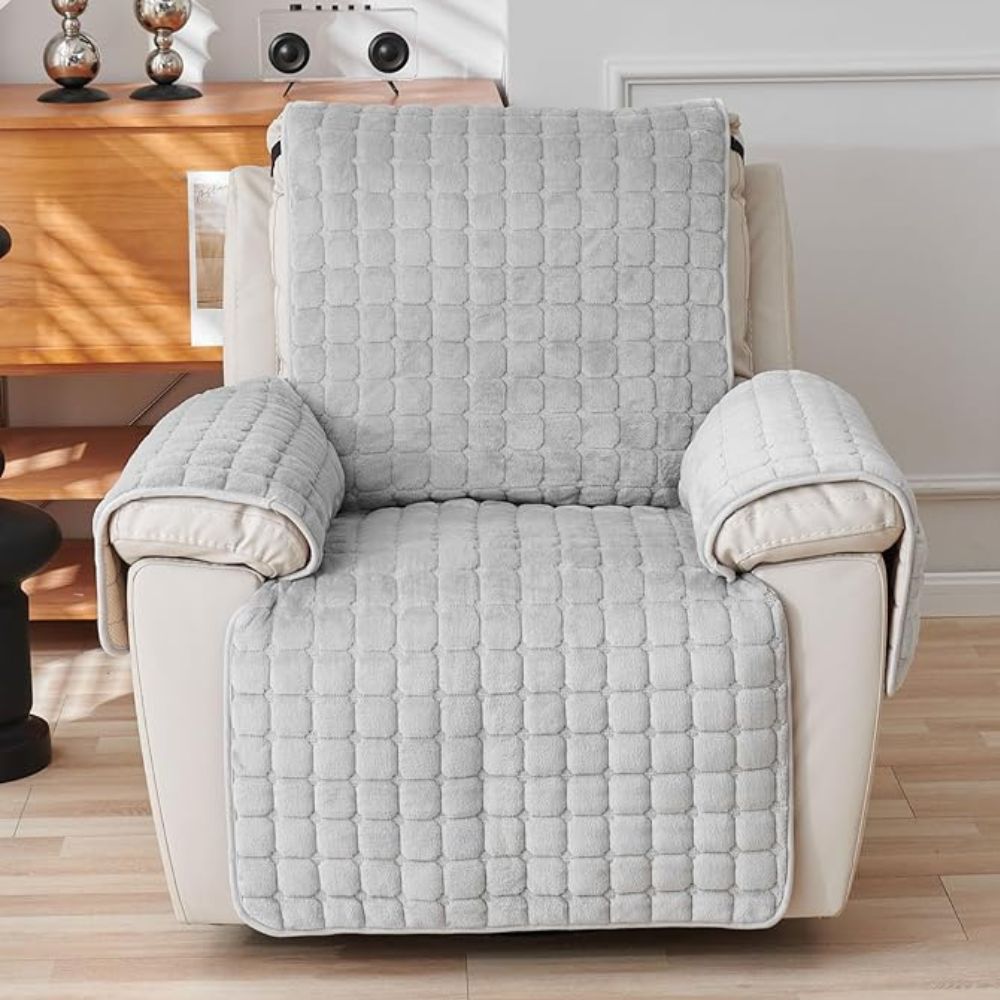 Recliner Cover with Plush Texture and Protective Arm Covers