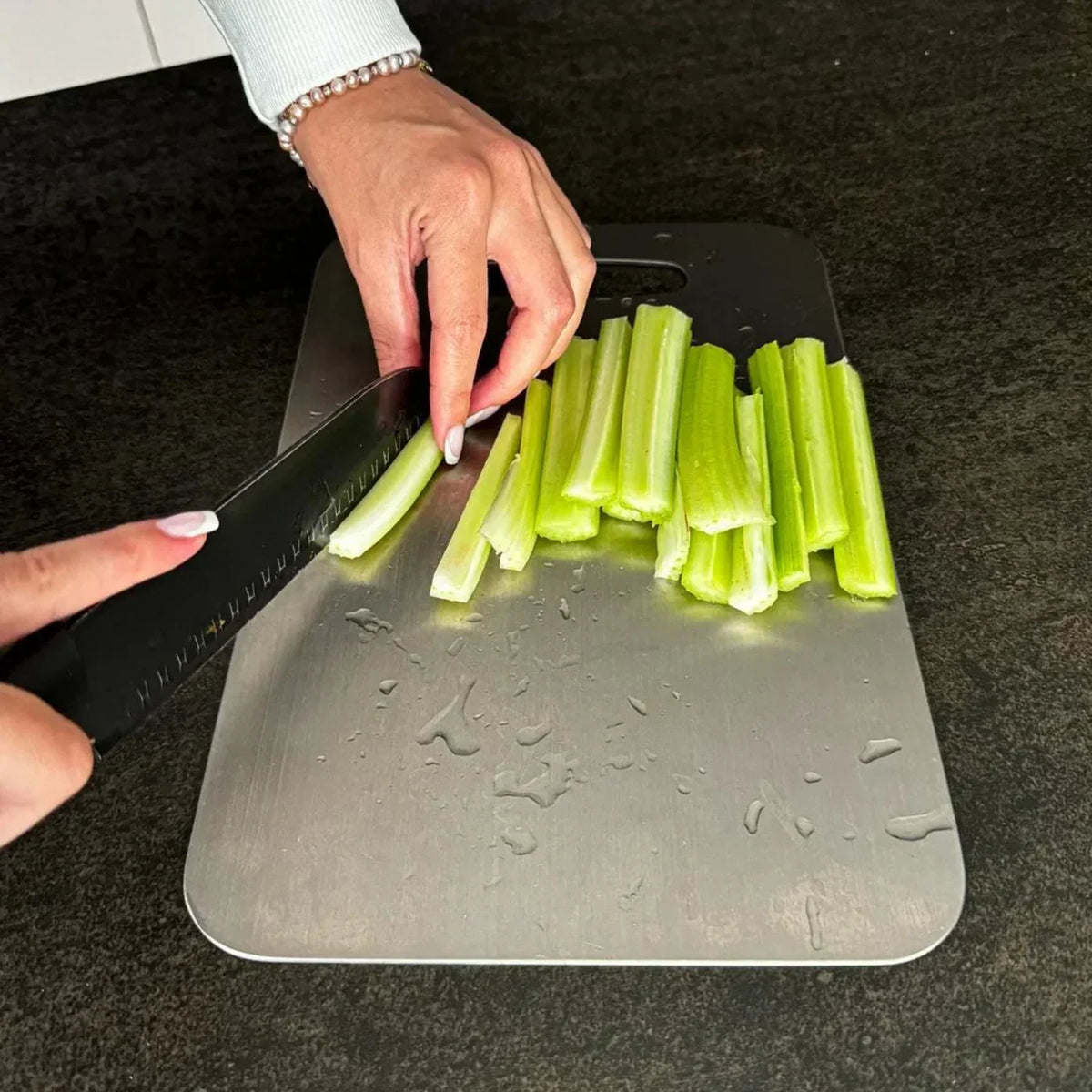 Stainless Steel Cutting Board with Handle