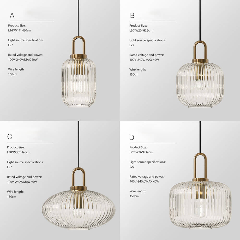 Nordic Clear Glass Pendant Lights for Dining Room