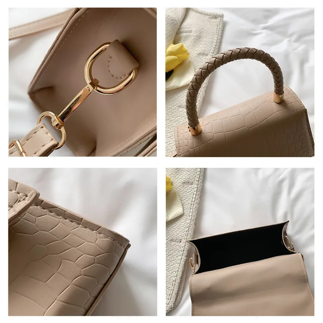 Elegant Leather Handbag with Top Handle
