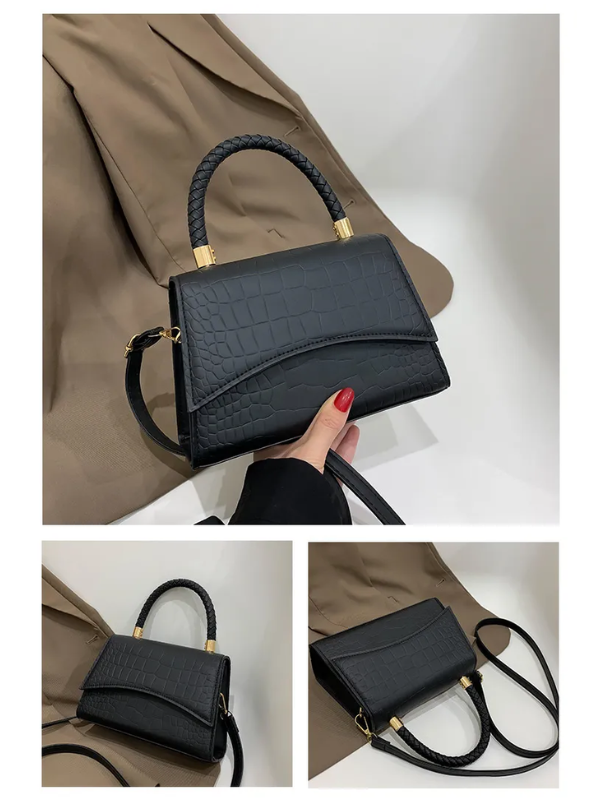 Elegant Leather Handbag with Top Handle