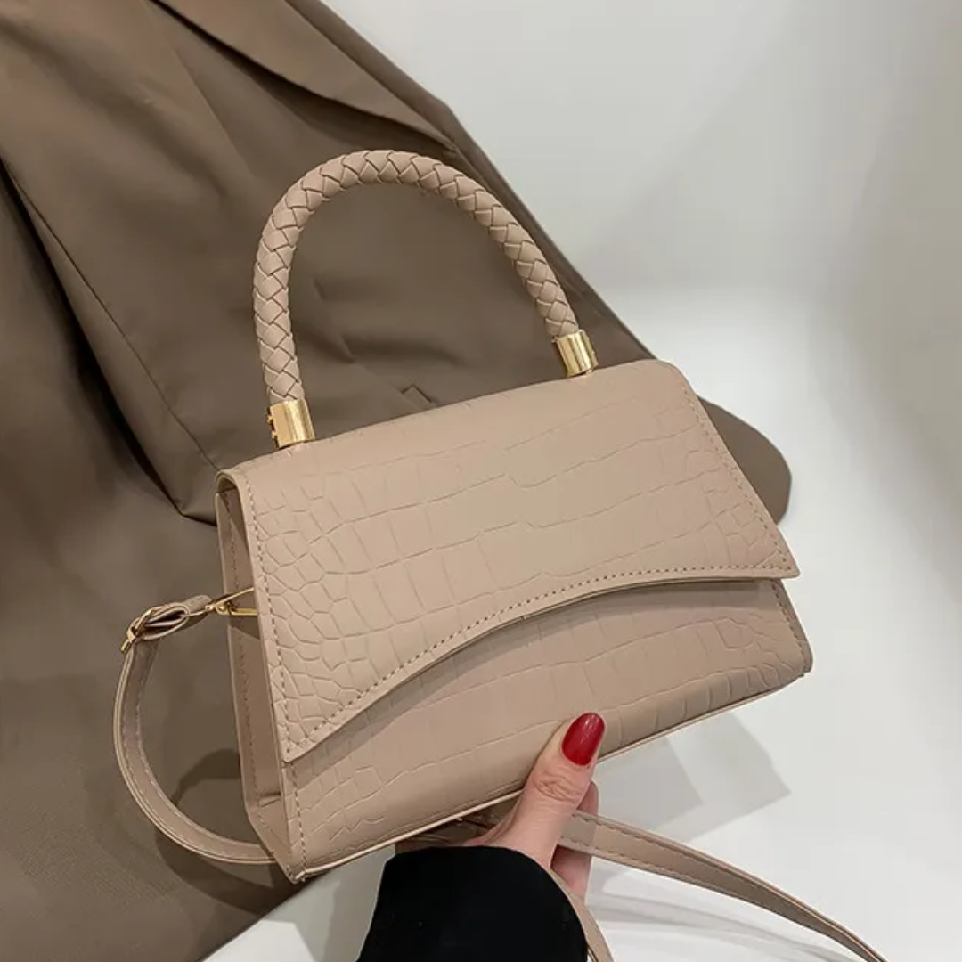 Elegant Leather Handbag with Top Handle