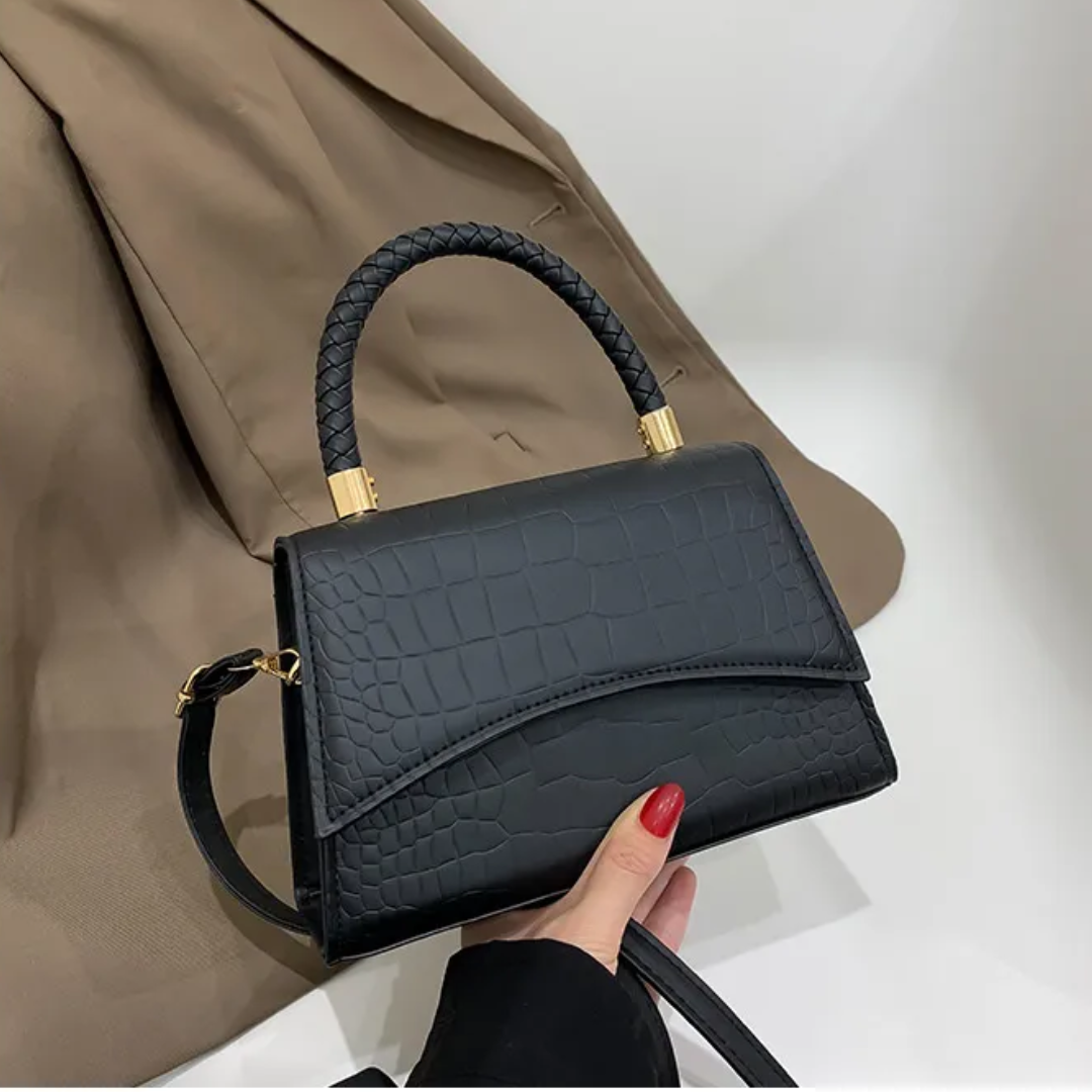 Elegant Leather Handbag with Top Handle