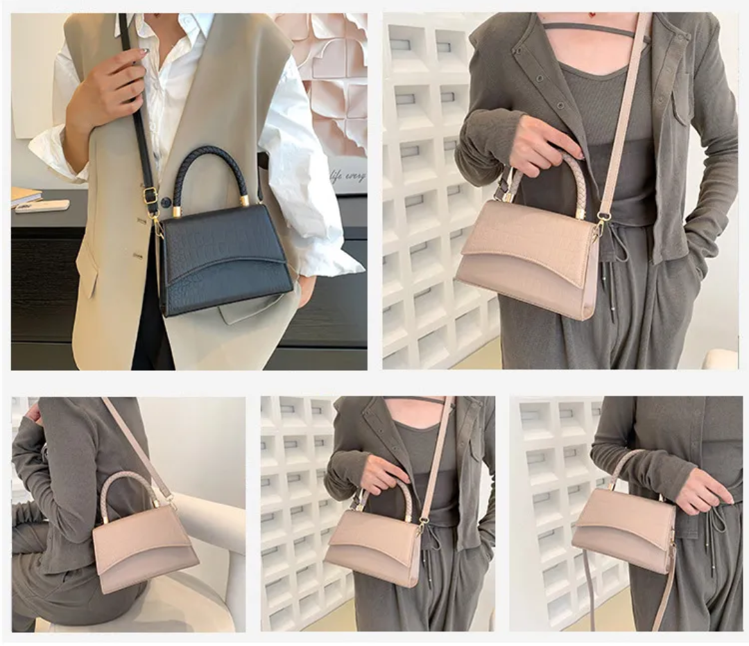 Elegant Leather Handbag with Top Handle