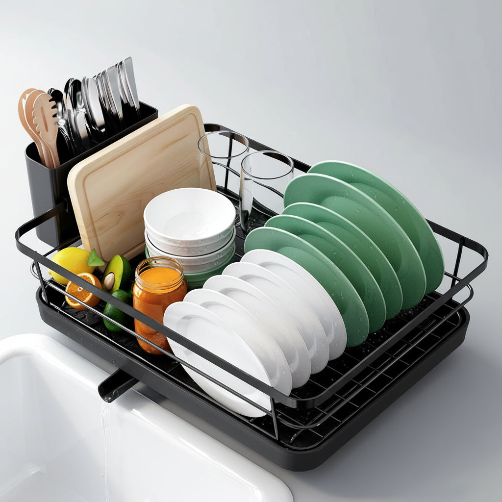 Stainless Steel Dish Drying Rack for Organized Kitchen Counter