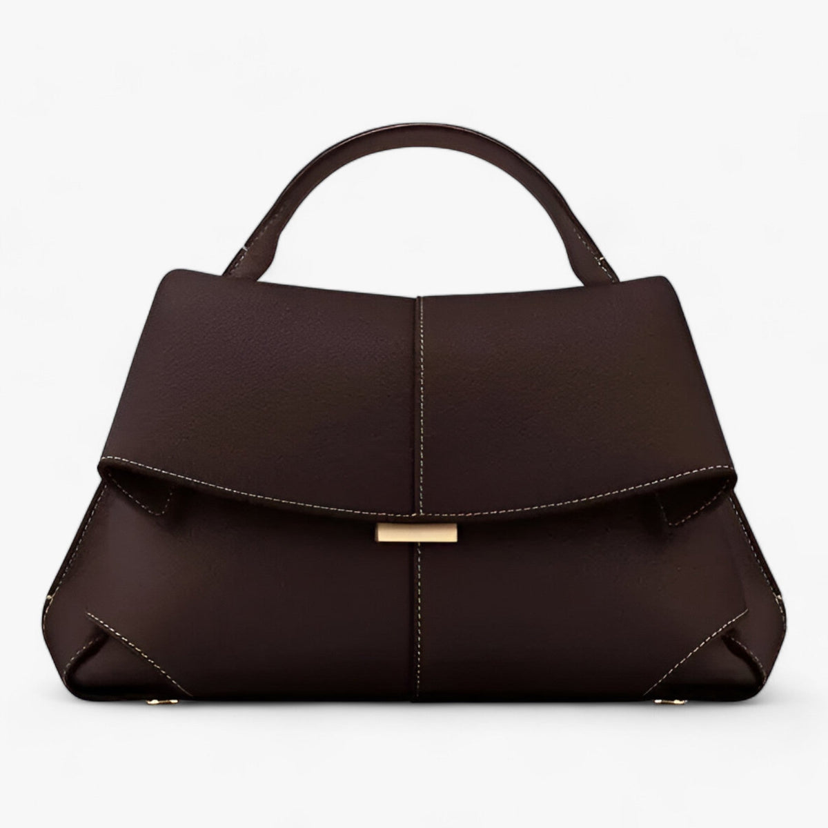 Elegant Leather Handbag for Women - Pleated Single