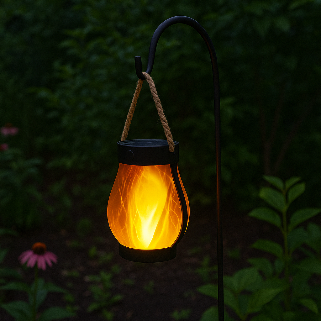 Solar Lantern Light with Flickering Flame Effect