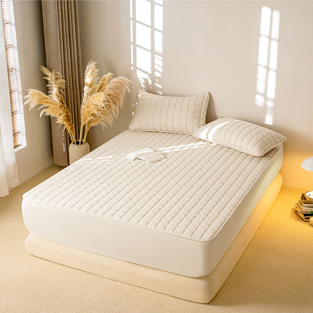 Waterproof Quilted Thick Bedsheet with Elastic Edges