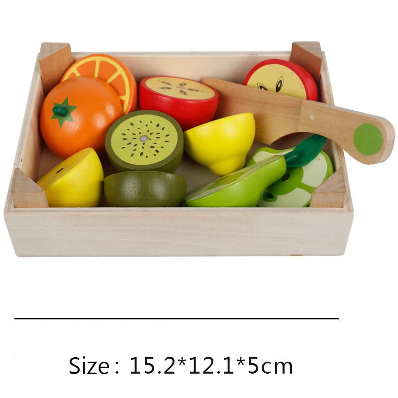 Montessori Wooden Fruits & Vegetables Kitchen Toy Set