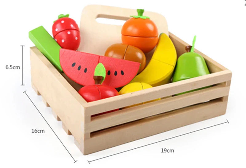 Montessori Wooden Fruits & Vegetables Kitchen Toy Set