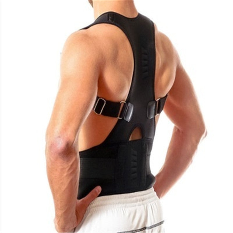 Adjustable Magnetic Back Support Brace with Posture Alignment