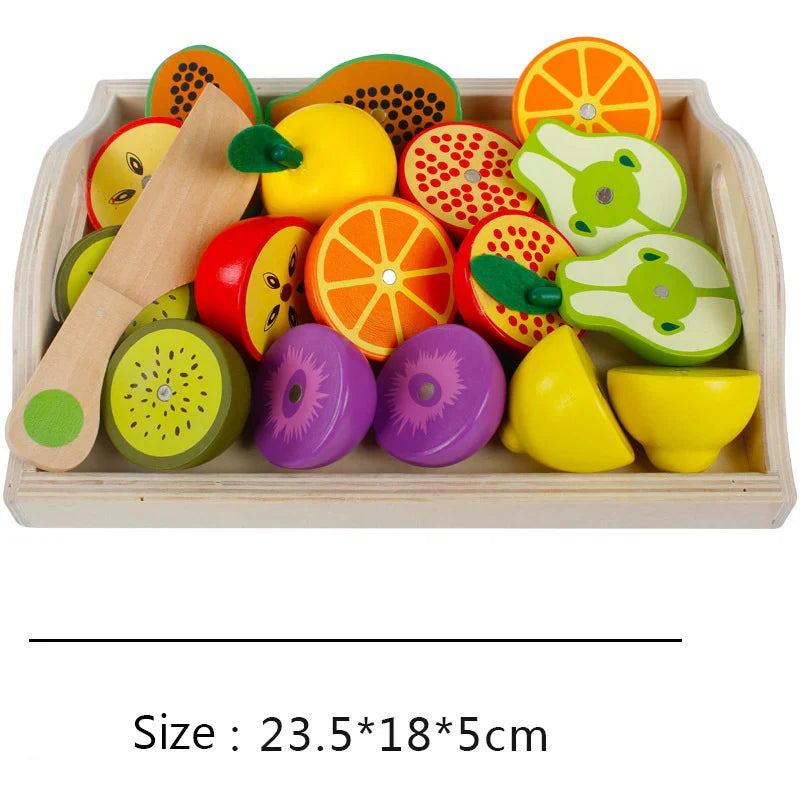 Montessori Wooden Fruits & Vegetables Kitchen Toy Set