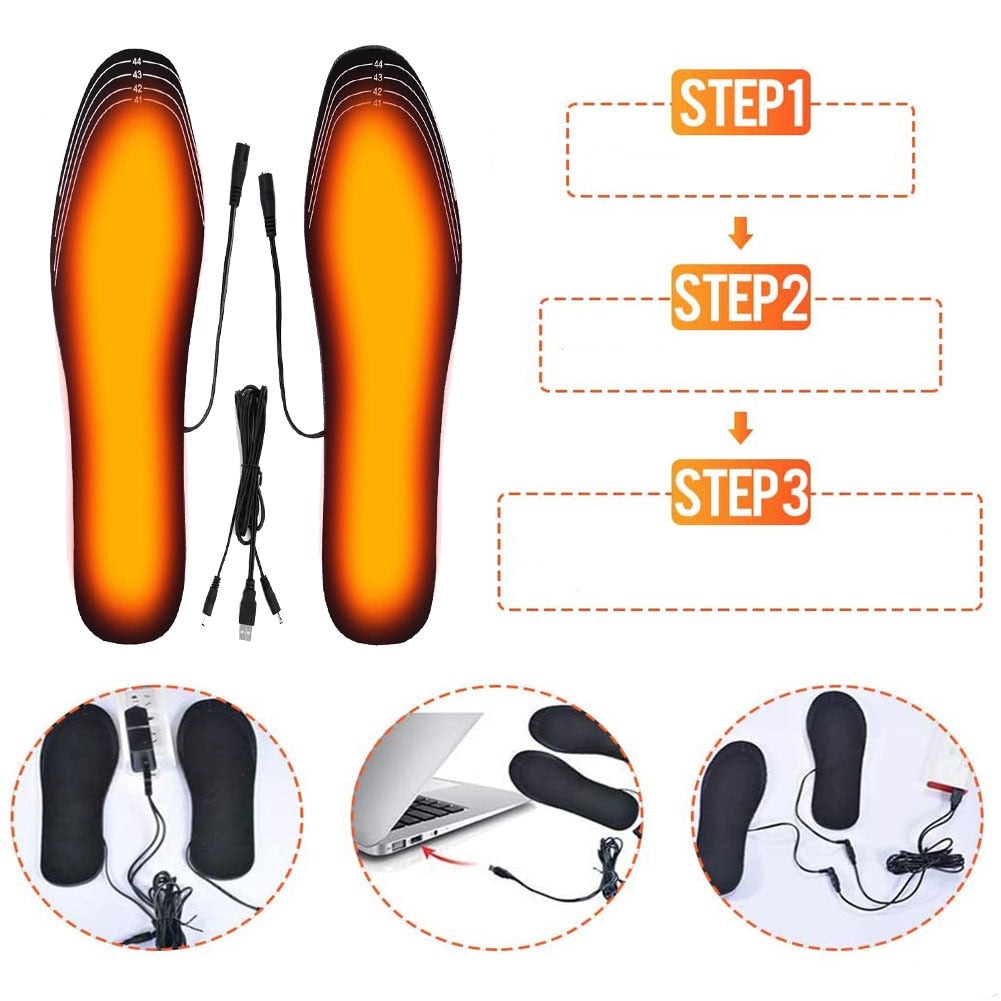 Rechargeable Heated Insoles with USB Charging