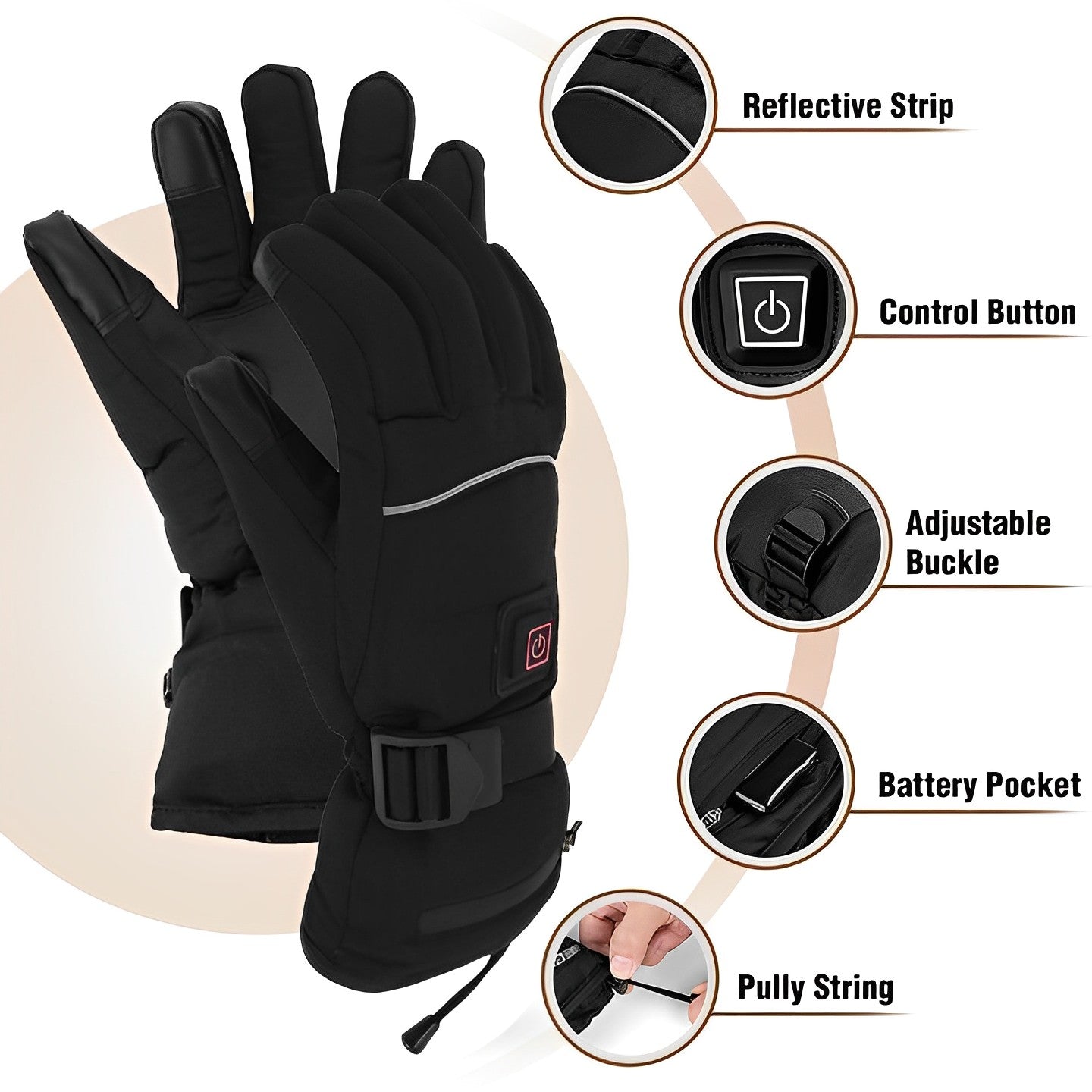 Rechargeable Heated Gloves with Temperature Control