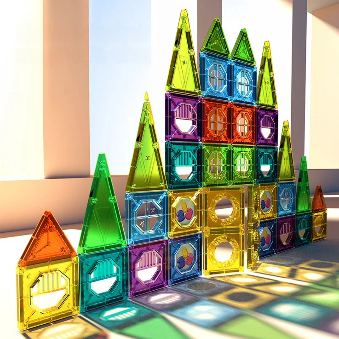 Magnetic Building Blocks Set with LED Lights for Creative Play