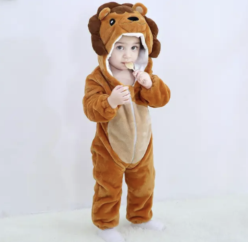 Baby Animal Onesie Costume with Soft Plush Fabric