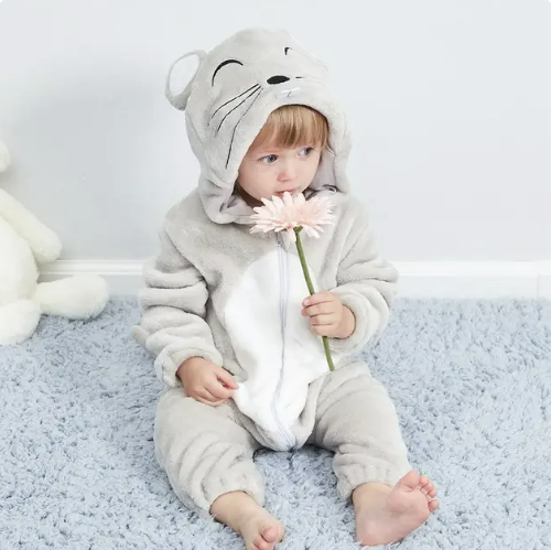 Baby Animal Onesie Costume with Soft Plush Fabric