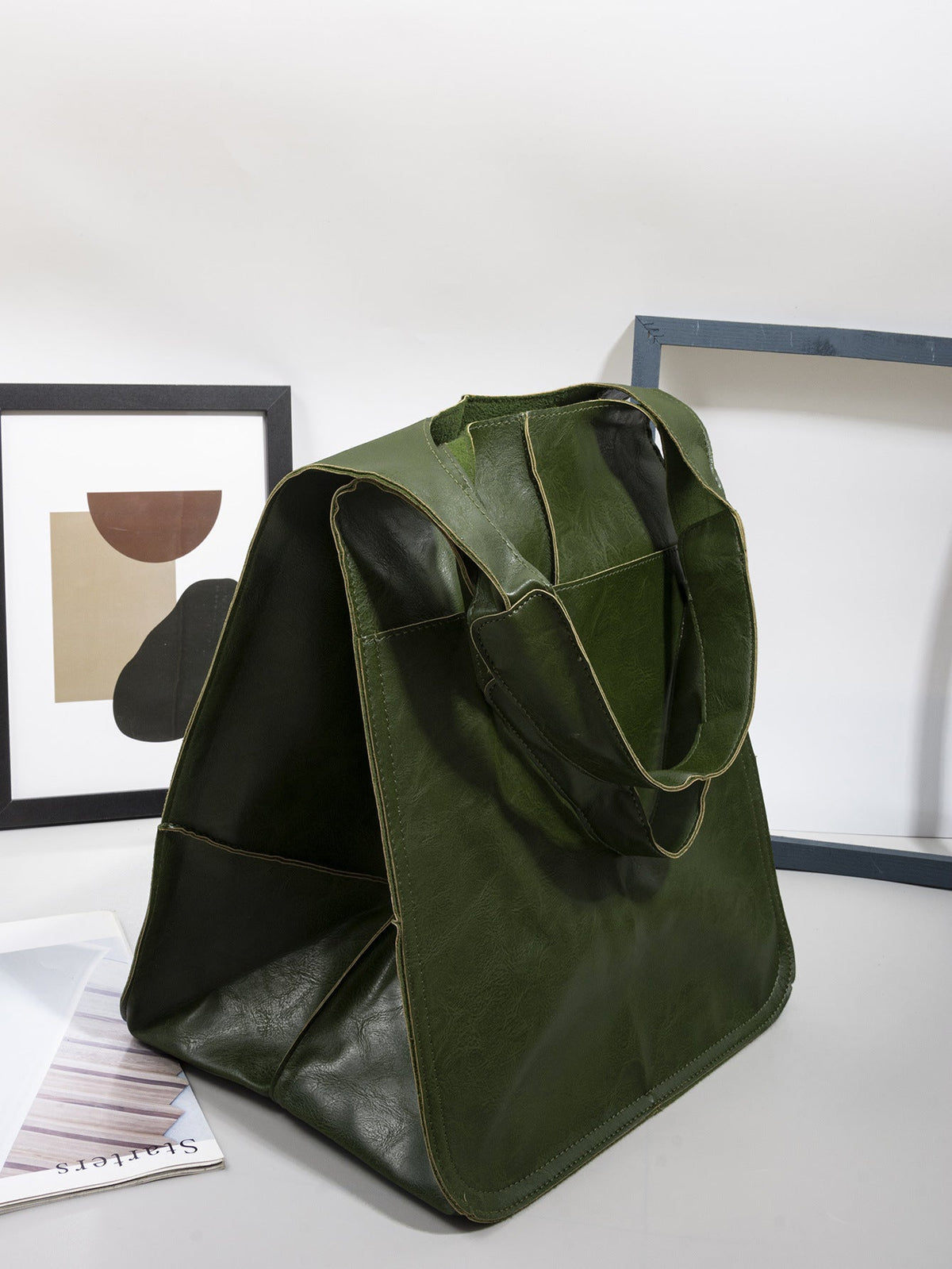 Leather Tote Bag for Women with Shoulder Straps